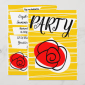 Party Einladung der spanischen Rose (Vorne/Hinten)
