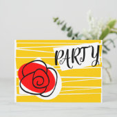 Party Einladung der spanischen Rose (Stehend Vorderseite)