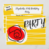 Party Einladung der spanischen Rose (Vorne/Hinten)
