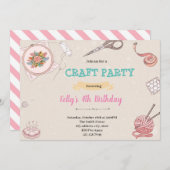 Party Einladung der Strickkunst (Vorne/Hinten)