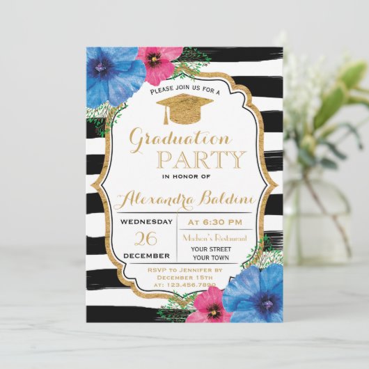 Party Einladung der Uni-Abschluss (Stehend Vorderseite)