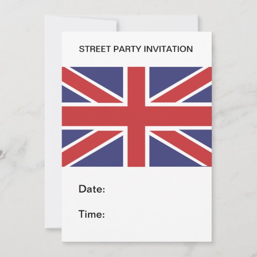 Party Einladung der Union Jack Street (Vorderseite)