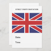 Party Einladung der Union Jack Street (Vorne/Hinten)