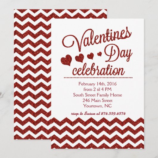 Party Einladung der Valentinstag (Vorne/Hinten)