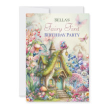 Party Einladung der verzauberten Blume Fairy Fores