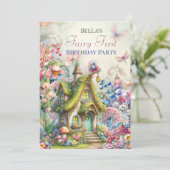 Party Einladung der verzauberten Blume Fairy Fores (Stehend Vorderseite)