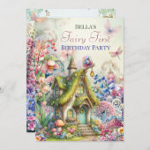 Party Einladung der verzauberten Blume Fairy Fores (Vorne/Hinten)