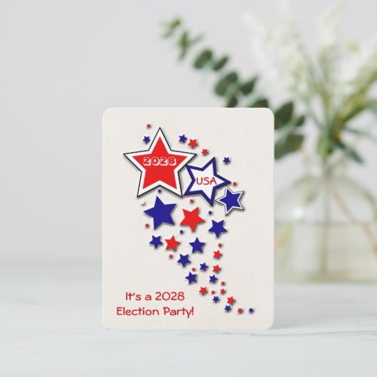 Party Einladung der Wahlen 2028 (Stehend Vorderseite)