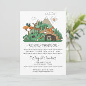 Party Einladung der Waldtiere (Stehend Vorderseite)