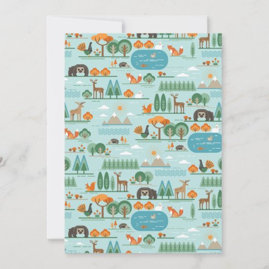 Party Einladung der Waldtiere (Rückseite)