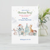 Party Einladung der Waldwasserfarbe (Stehend Vorderseite)