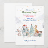 Party Einladung der Waldwasserfarbe (Vorne/Hinten)