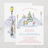 Party Einladung der Weihnachtseis-Skaten (Vorne/Hinten)