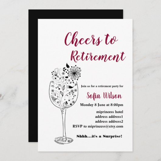 Party Einladung der Weinrente (Vorne/Hinten)