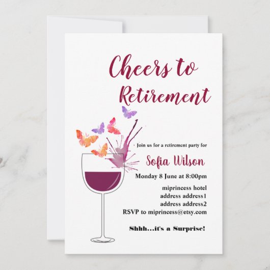 Party Einladung der Weinrente (Vorderseite)