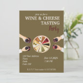 Party Einladung der Weinverkostung und der Käsesor (Stehend Vorderseite)