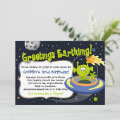 Party Einladung der Weltraumforschung - Weltraumpl (Stehend Vorderseite)