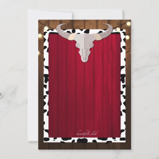 Party Einladung der Western (Rückseite)