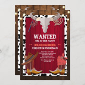 Party Einladung der Western (Vorne/Hinten)