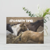 Party Einladung der Wilden Pferde (Stehend Vorderseite)
