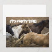 Party Einladung der Wilden Pferde (Vorne/Hinten)