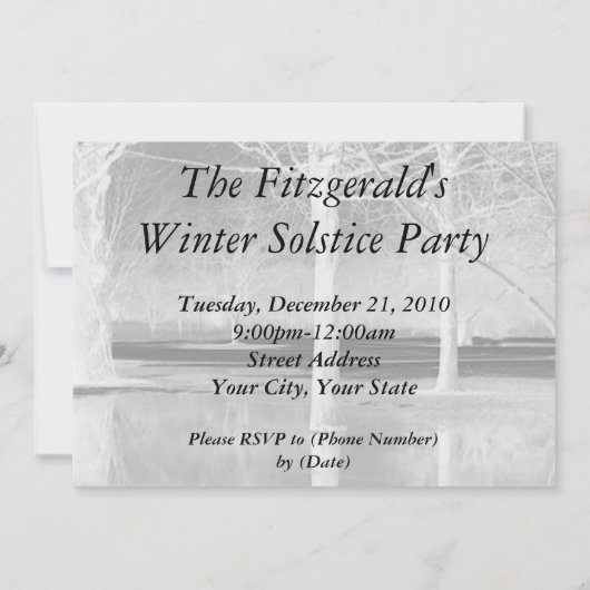 Party Einladung der Wintersonne (Rückseite)