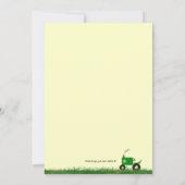Party Einladung der Zugmaschine: Green Traktor, fü (Rückseite)