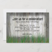 Party Einladung der Zugmaschine: Sperrholz und Zug (Rückseite)