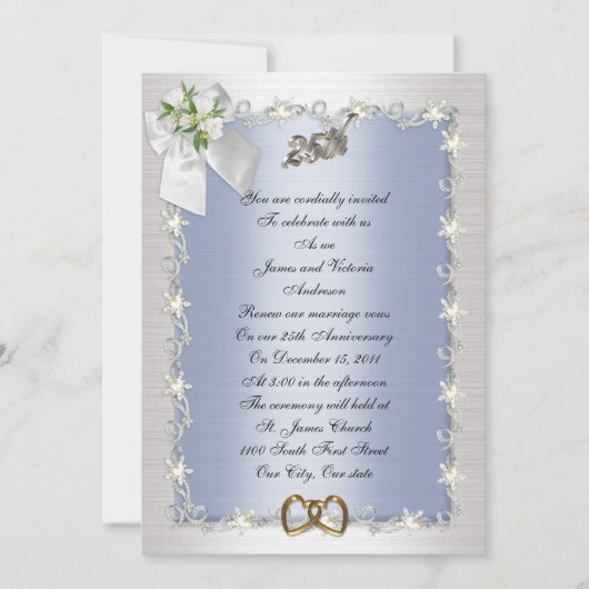 Party Einladung des 25. Jahrestags (Vorderseite)