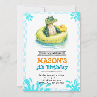 Party Einladung des Alligatorpools