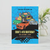 Party Einladung des Autos, Geburtstagsveranstaltun (Stehend Vorderseite)