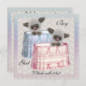 Party Einladung des Babygeschlechts (Vorne/Hinten)