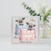 Party Einladung des Babygeschlechts (Stehend Vorderseite)