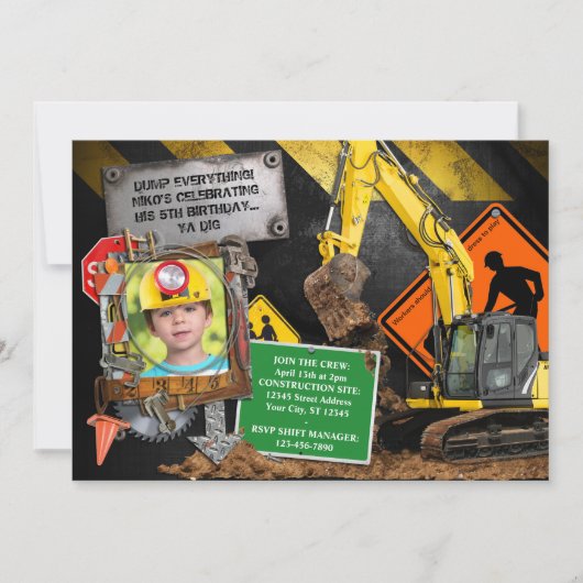 Party Einladung des Baumeisters (Vorderseite)