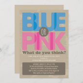 Party Einladung des Blauen oder rosa Babygeschlech (Vorne/Hinten)