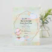 Party Einladung des Blauen oder rosa Geschlechts (Stehend Vorderseite)