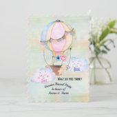 Party Einladung des Blauen oder rosa Geschlechts (Stehend Vorderseite)