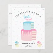 Party Einladung des Blaupink-Kuchen (Vorne/Hinten)