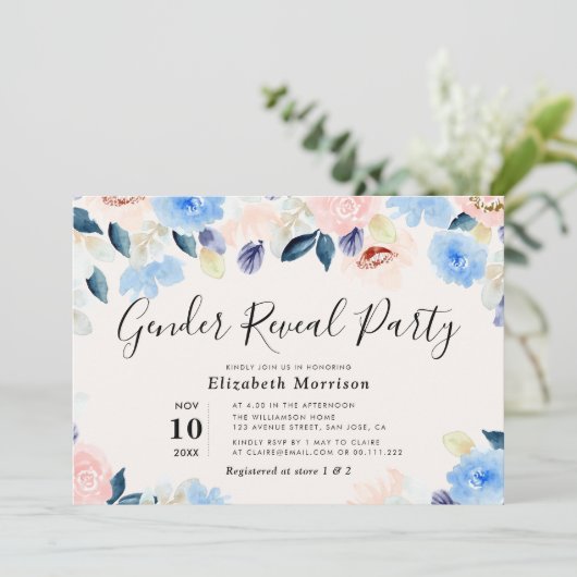 Party Einladung des Blumengeschlechts (Stehend Vorderseite)