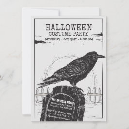 Party Einladung des Crow Halloween-Kostüms