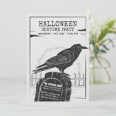 Party Einladung des Crow Halloween-Kostüms (Stehend Vorderseite)
