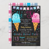 Party Einladung des Eis-Geschlechts (Vorne/Hinten)