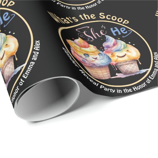 Party Einladung des Eis-Geschlechts Geschenkpapier (Rolleneckpunkt)