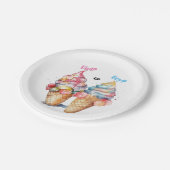 Party Einladung des Eis-Geschlechts Pappteller (Schrägansicht)