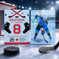 Party Einladung des Eishockey-Kindergeburtstags