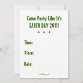 Party Einladung des Erdtages (Rückseite)