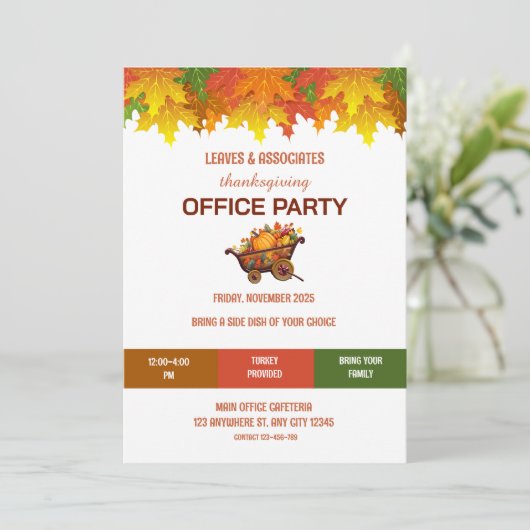 Party Einladung des Erntedanks (Stehend Vorderseite)