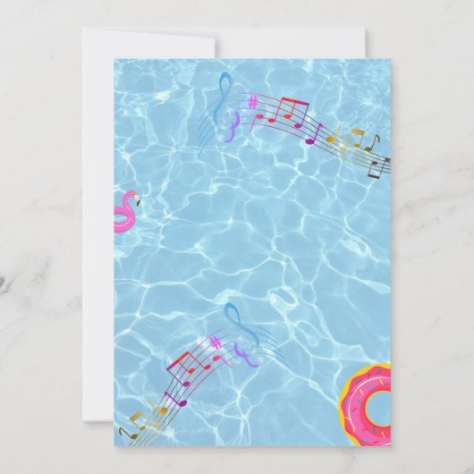Party Einladung des farbenfrohen Pools | Geburtsta (Rückseite)