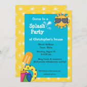 Party Einladung des farbenfrohen Splash für Kinder (Vorne/Hinten)