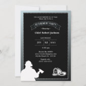 Party Einladung des Feuerwehrmanns, grau, schwarz (Vorderseite)